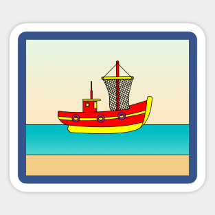 Ships In The Middle Of The Lake Ocean Sticker